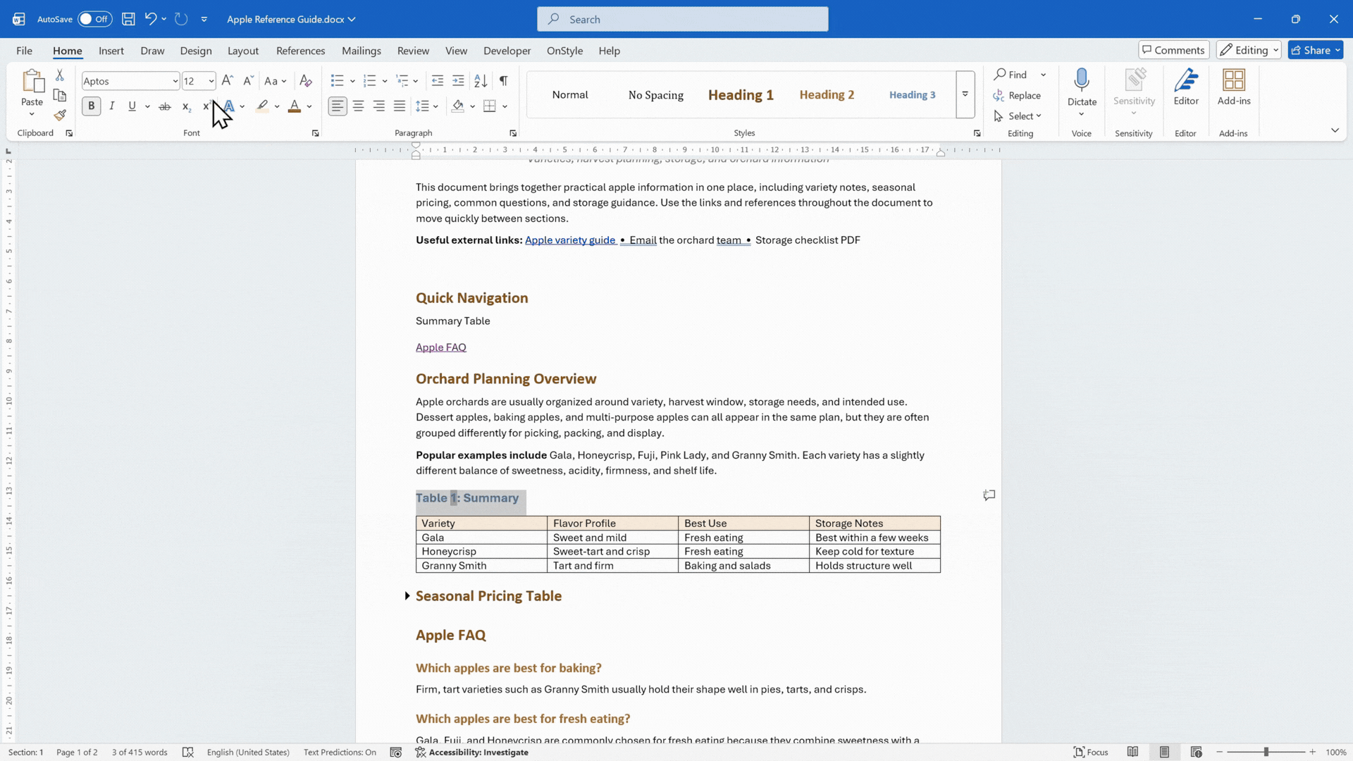 Create a Bookmark
Select the target text or place the cursor at the exact target location.
On the Insert tab of the Ribbon, select Bookmark.
Enter a bookmark name.
Select Add.