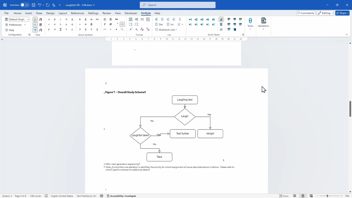 How to Rotate Selected Content with OnStyle: Select the content (for example, a table, paragraph, or figure).
Go to the OnStyle Ribbon.
In the Tools group, click Page Orientation.
Select Landscape.
