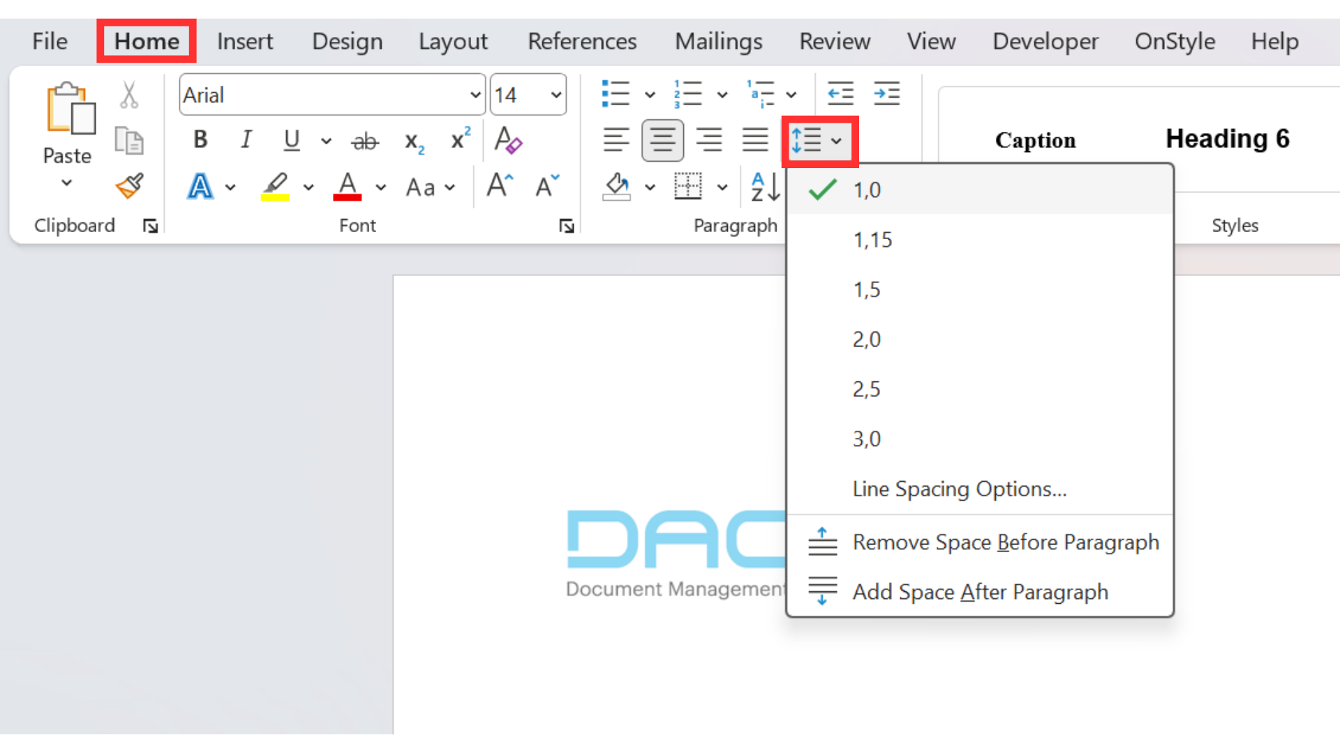 How to Change Line Spacing in Word from the Ribbon