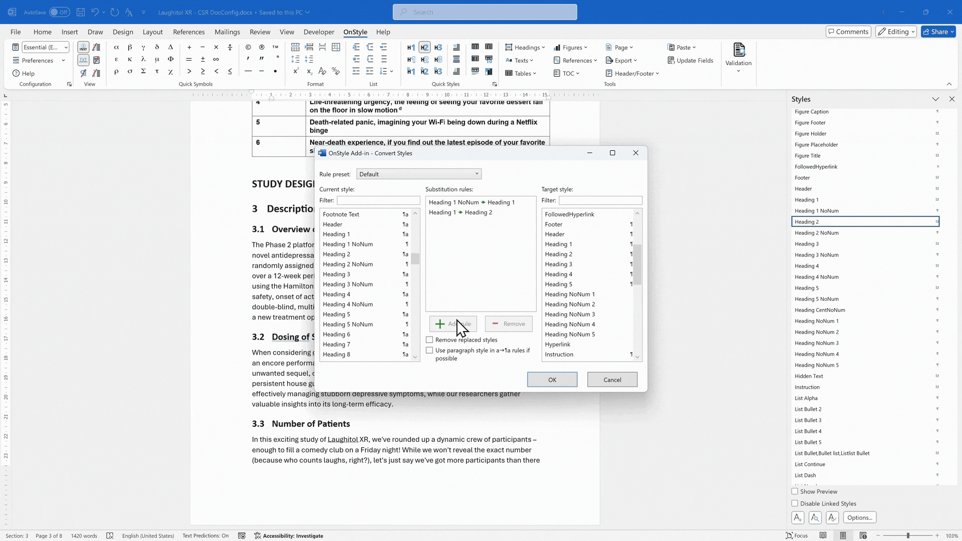 Apply the Style Conversion in Word with OnStyle