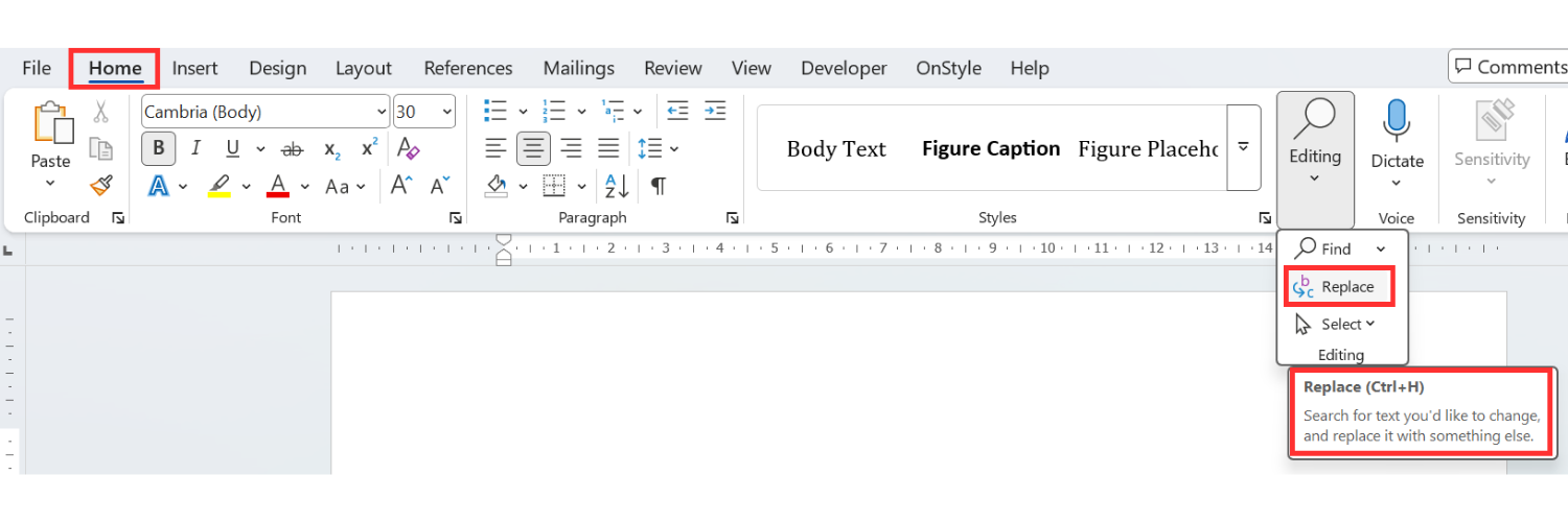 How to use find and replace in Word?