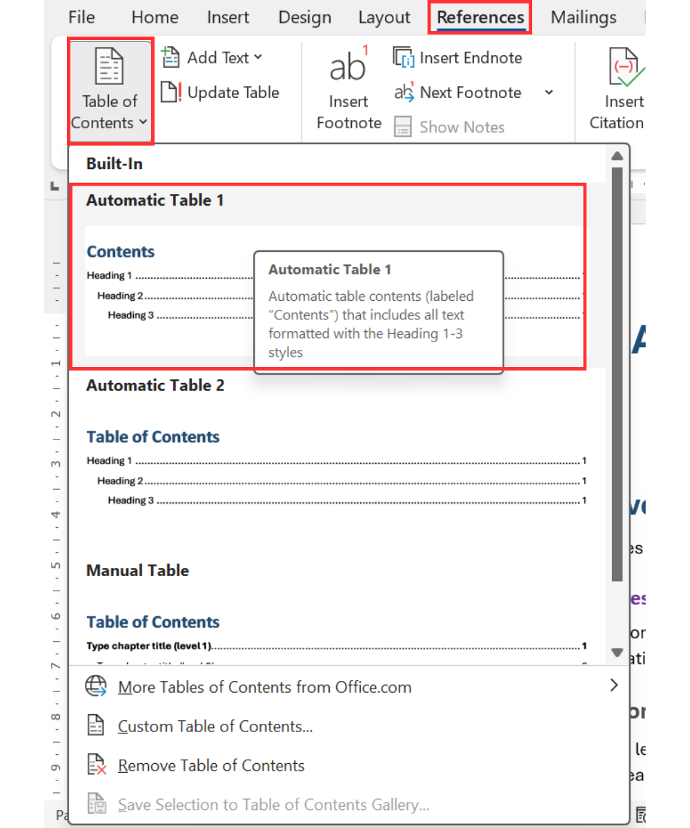 How to Create a Table of Contents in Word