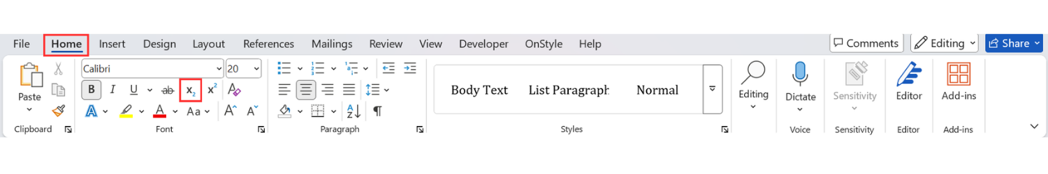 How to Format Superscript and Subscript in Word